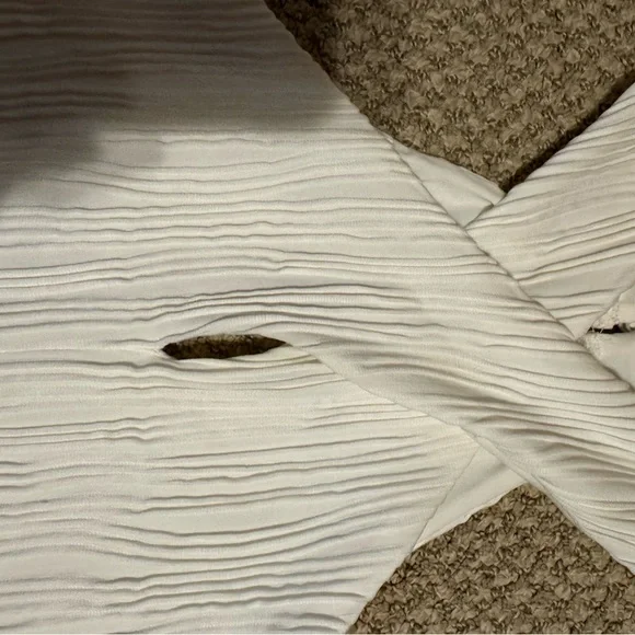 Anthropologie White Ribbed Cut Out Tank Top - Picture 5 of 5